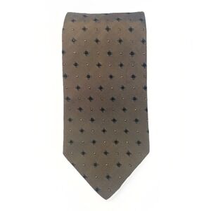 Hugo Boss Silk Tie Mens One Size Taupe Geometric Diamond Made in Italy Business